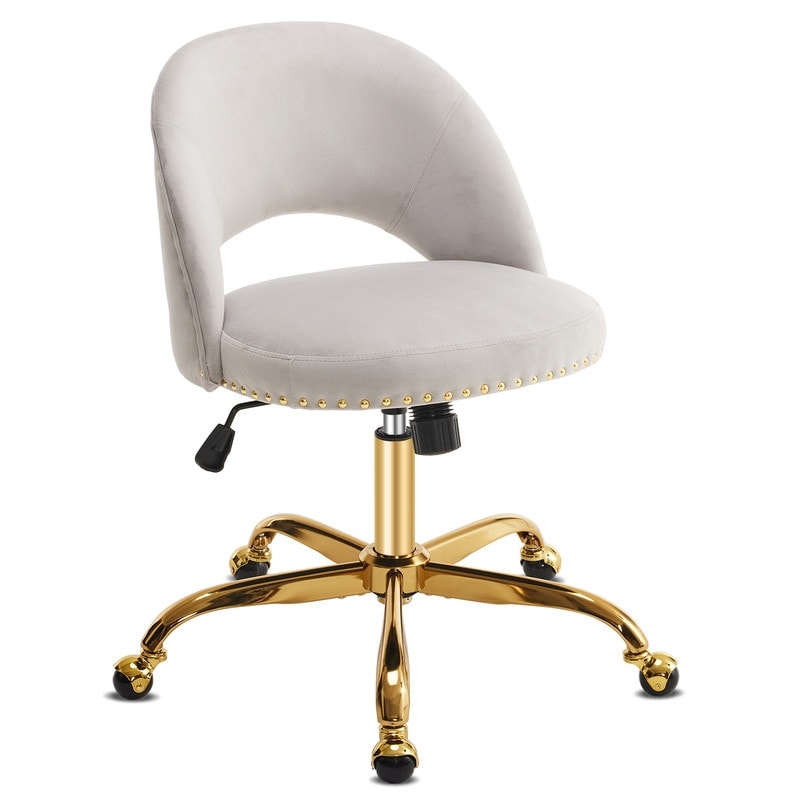 Office Chair Velvet Desk Chair Swivel Armchair Cute Modern Fabric Home Office Desk Chairs with Wheels