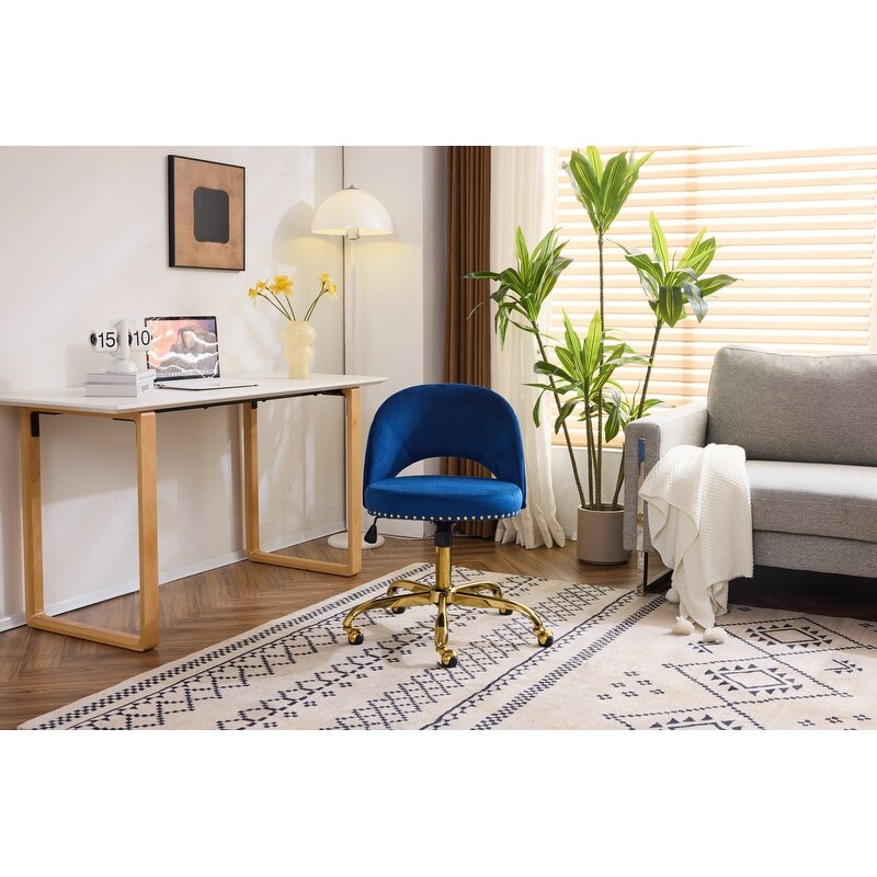 Office Chair Velvet Desk Chair Swivel Armchair Cute Modern Fabric Home Office Desk Chairs with Wheels