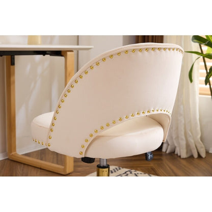 Office Chair Velvet Desk Chair Swivel Armchair Cute Modern Fabric Home Office Desk Chairs with Wheels