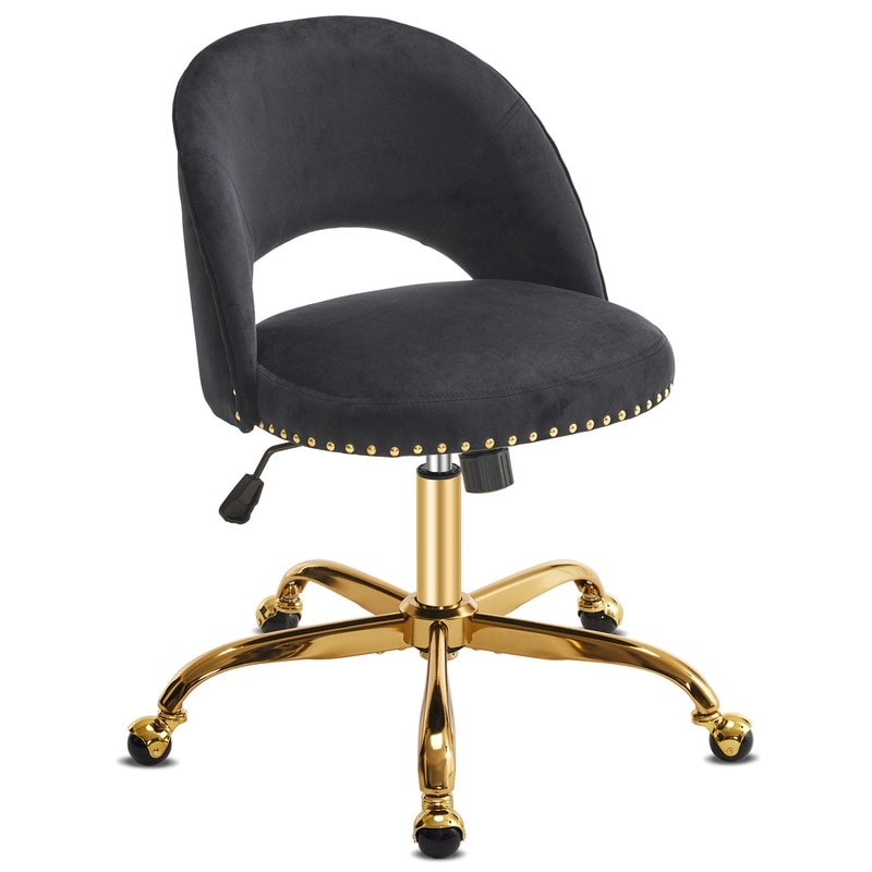 Office Chair Velvet Desk Chair Swivel Armchair Cute Modern Fabric Home Office Desk Chairs with Wheels