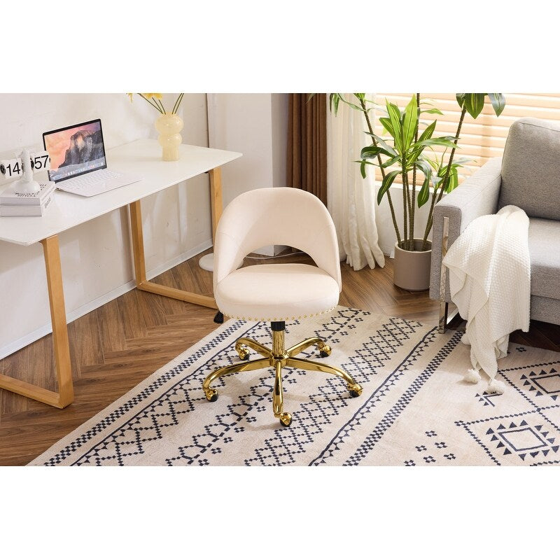 Office Chair Velvet Desk Chair Swivel Armchair Cute Modern Fabric Home Office Desk Chairs with Wheels