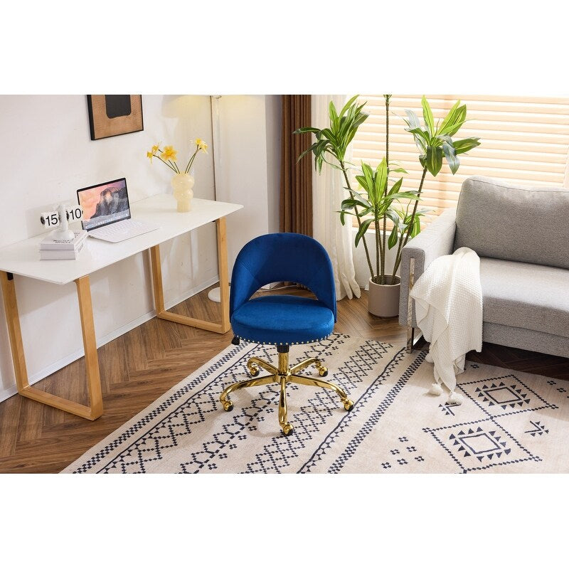 Office Chair Velvet Desk Chair Swivel Armchair Cute Modern Fabric Home Office Desk Chairs with Wheels