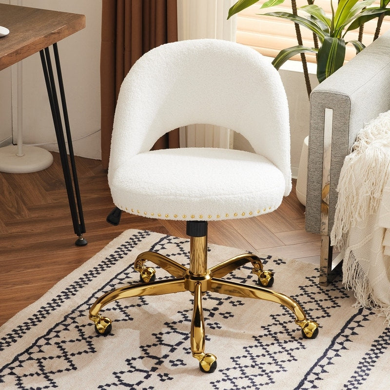 Office Chair Velvet Desk Chair Swivel Armchair Cute Modern Fabric Home Office Desk Chairs with Wheels