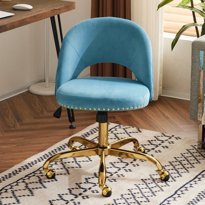 Office Chair Velvet Desk Chair Swivel Armchair Cute Modern Fabric Home Office Desk Chairs with Wheels
