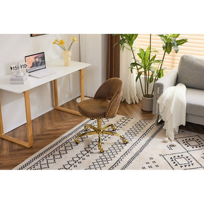 Office Chair Velvet Desk Chair Swivel Armchair Cute Modern Fabric Home Office Desk Chairs with Wheels