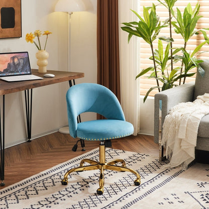 Office Chair Velvet Desk Chair Swivel Armchair Cute Modern Fabric Home Office Desk Chairs with Wheels