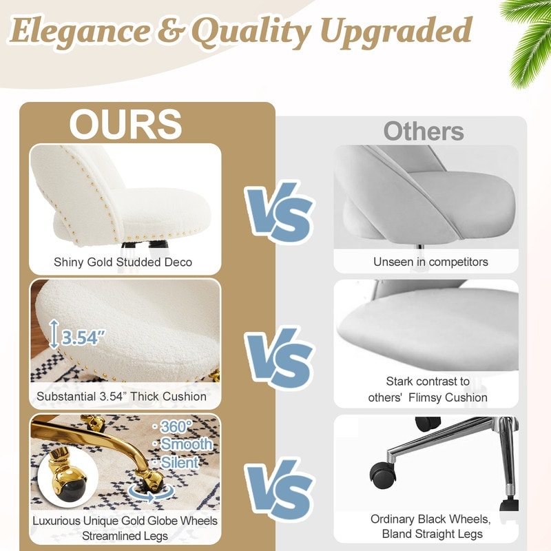 Office Chair Velvet Desk Chair Swivel Armchair Cute Modern Fabric Home Office Desk Chairs with Wheels