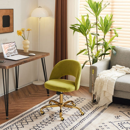 Office Chair Velvet Desk Chair Swivel Armchair Cute Modern Fabric Home Office Desk Chairs with Wheels