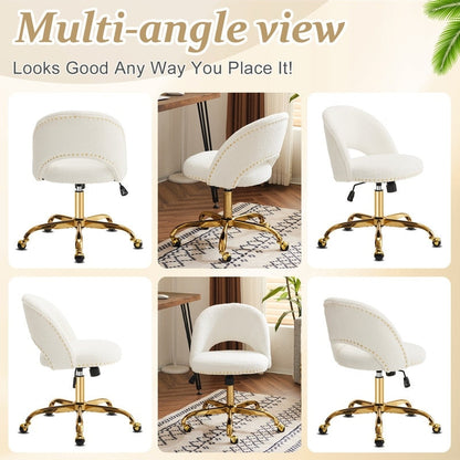 Office Chair Velvet Desk Chair Swivel Armchair Cute Modern Fabric Home Office Desk Chairs with Wheels