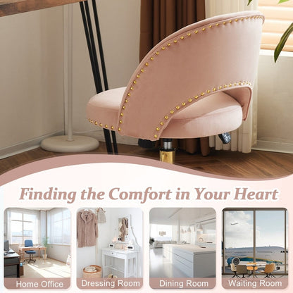 Office Chair Velvet Desk Chair Swivel Armchair Cute Modern Fabric Home Office Desk Chairs with Wheels