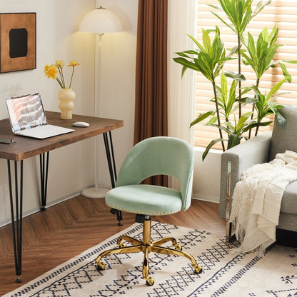 Office Chair Velvet Desk Chair Swivel Armchair Cute Modern Fabric Home Office Desk Chairs with Wheels