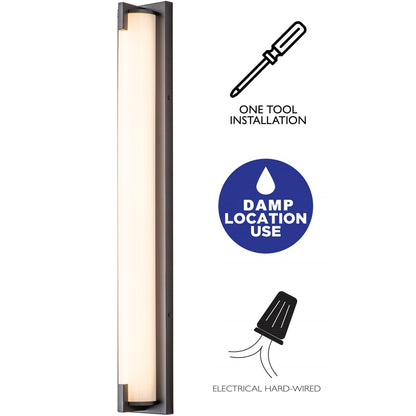 C Cattleya Oil-rubbed Bronze Integrated LED Vanity Light Indoor Wall Sconce with Acrylic Shade - Oil-rubbed Bronze