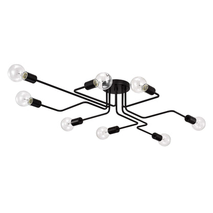 Olalla 8-Light Black Sputnik Linear Flush Mount