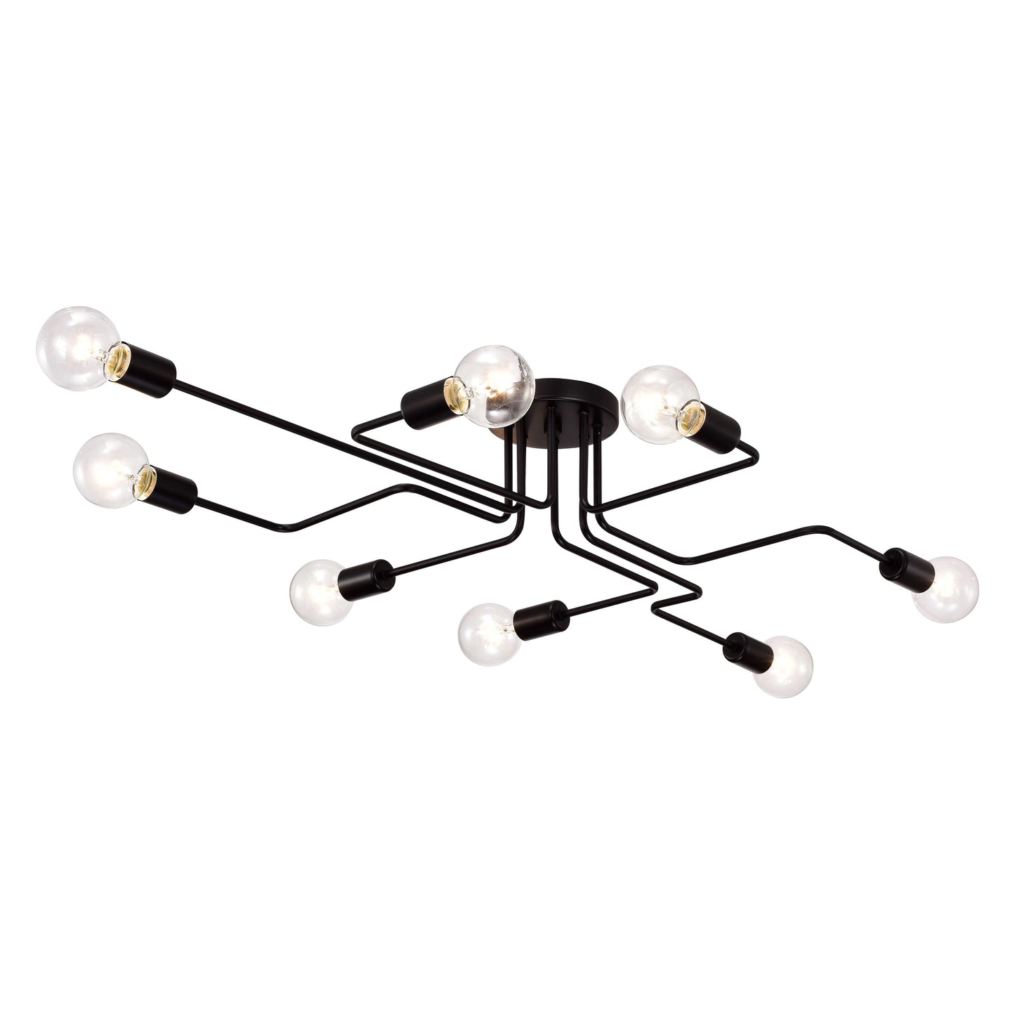 Olalla 8-Light Black Sputnik Linear Flush Mount