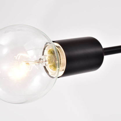 Olalla 8-Light Black Sputnik Linear Flush Mount