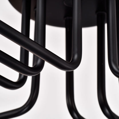 Olalla 8-Light Black Sputnik Linear Flush Mount