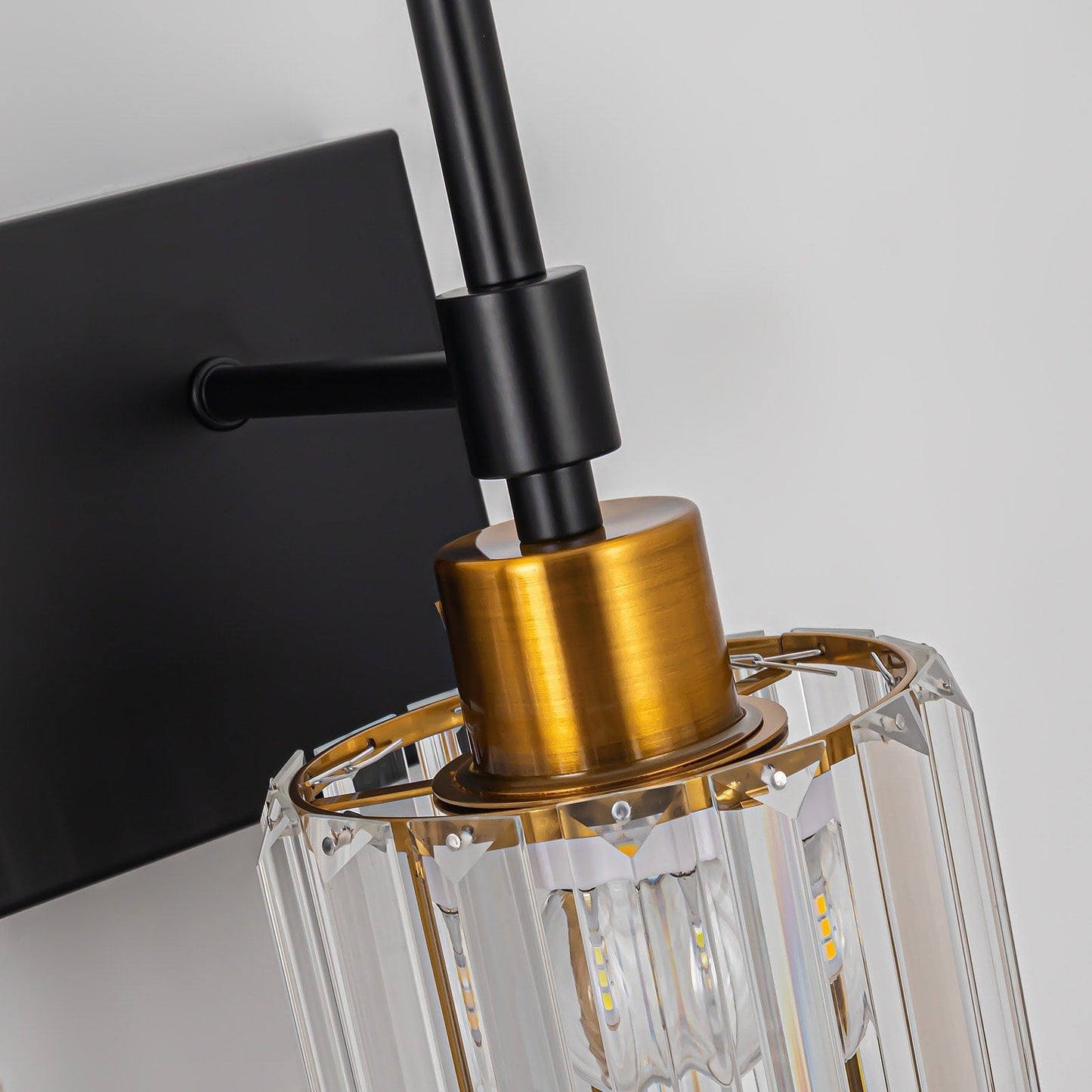 Modern Dimmable Crystal Bathroom Vanity Light Wall Sconces with Crystal Shades