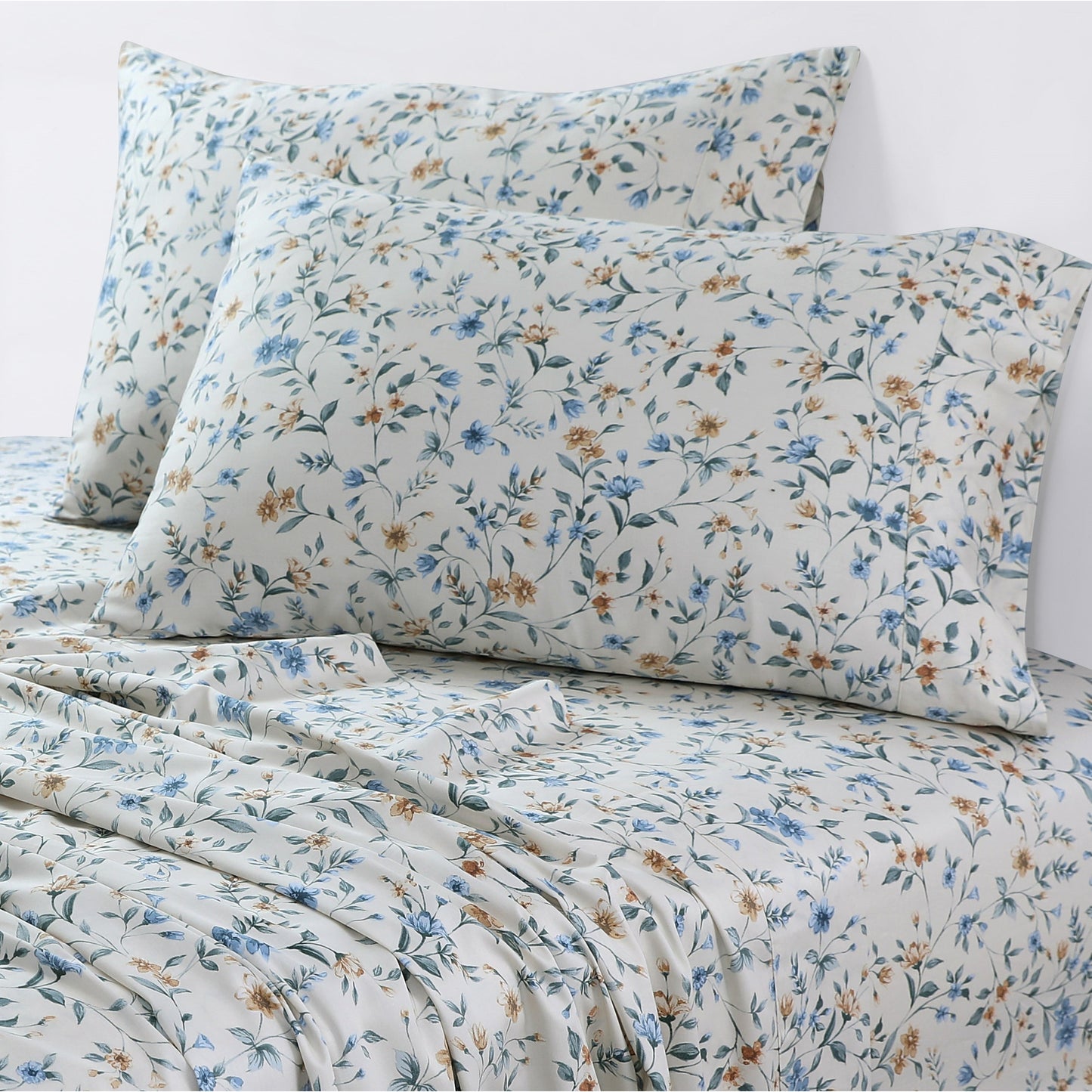 Azores Home Organic Cotton Sateen 300 Thread Count Deep Pocket Sheet Set