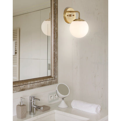 Globe Metal/Frosted Glass Modern LED Vanity, by JONATHAN Y