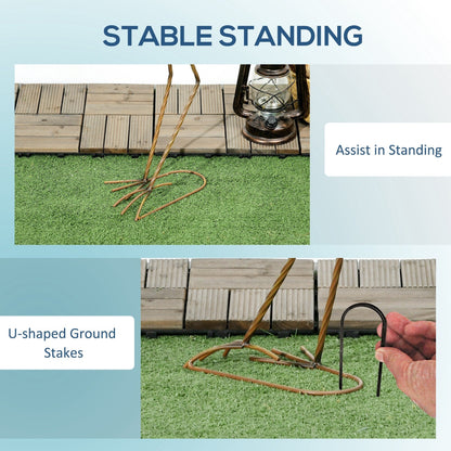 Outsunny Heron Garden Statues, 29 & 27.5 Standing Bird Sculptures, Metal Yard Art Decor for Lawn, Patio, Backyard