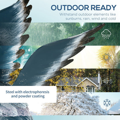 Outsunny Heron Garden Statues, 29 & 27.5 Standing Bird Sculptures, Metal Yard Art Decor for Lawn, Patio, Backyard