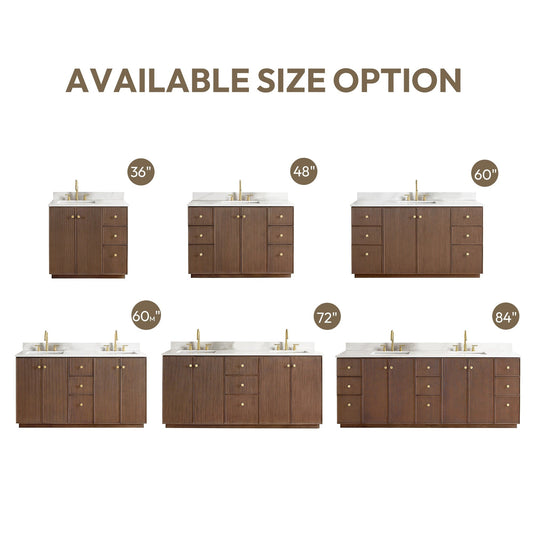 Oza Bath Vanity with Quartz Stone Top without Mirror