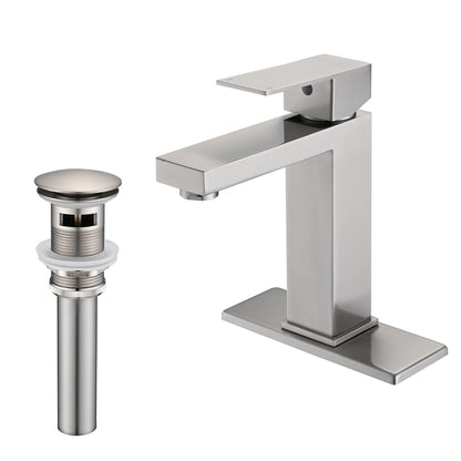 PROOX Single Bathroom Sink Faucet with Drain Assembly