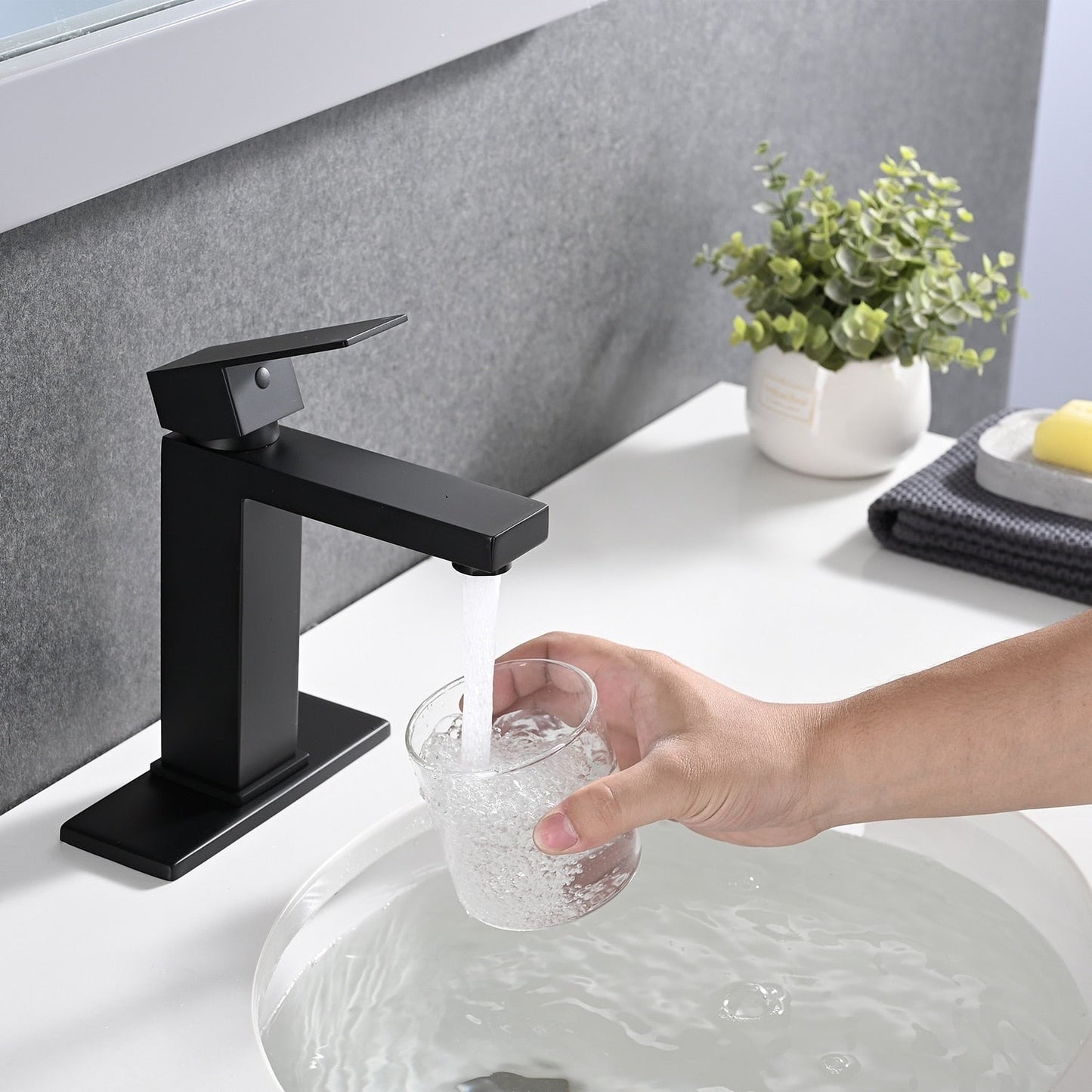 PROOX Single Bathroom Sink Faucet with Drain Assembly