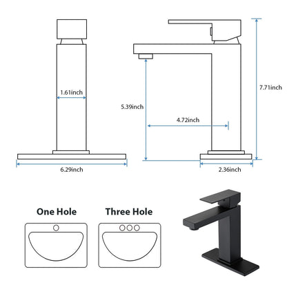PROOX Single Bathroom Sink Faucet with Drain Assembly