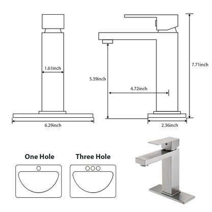 PROOX Single Bathroom Sink Faucet with Drain Assembly