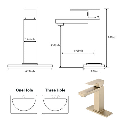 PROOX Single Bathroom Sink Faucet with Drain Assembly