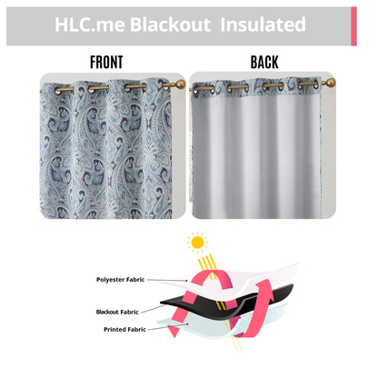 HLC.me Paris Paisley Print Light Reducing Filtering Grommet Window Curtain Panels - Set of 2