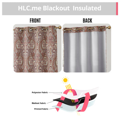 HLC.me Paris Paisley Print Light Reducing Filtering Grommet Window Curtain Panels - Set of 2