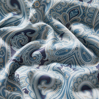 HLC.me Paris Paisley Print Light Reducing Filtering Grommet Window Curtain Panels - Set of 2