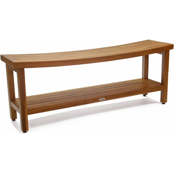 Patented Sumba Teak Shower Bench with Shelf