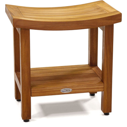 Patented Sumba Teak Shower Bench with Shelf