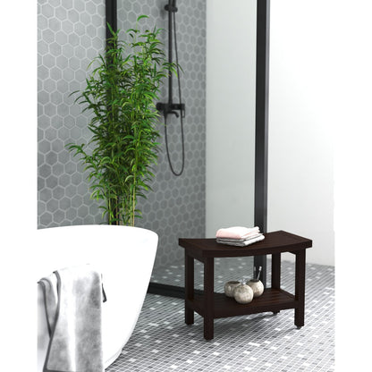 Patented Sumba Teak Shower Bench with Shelf