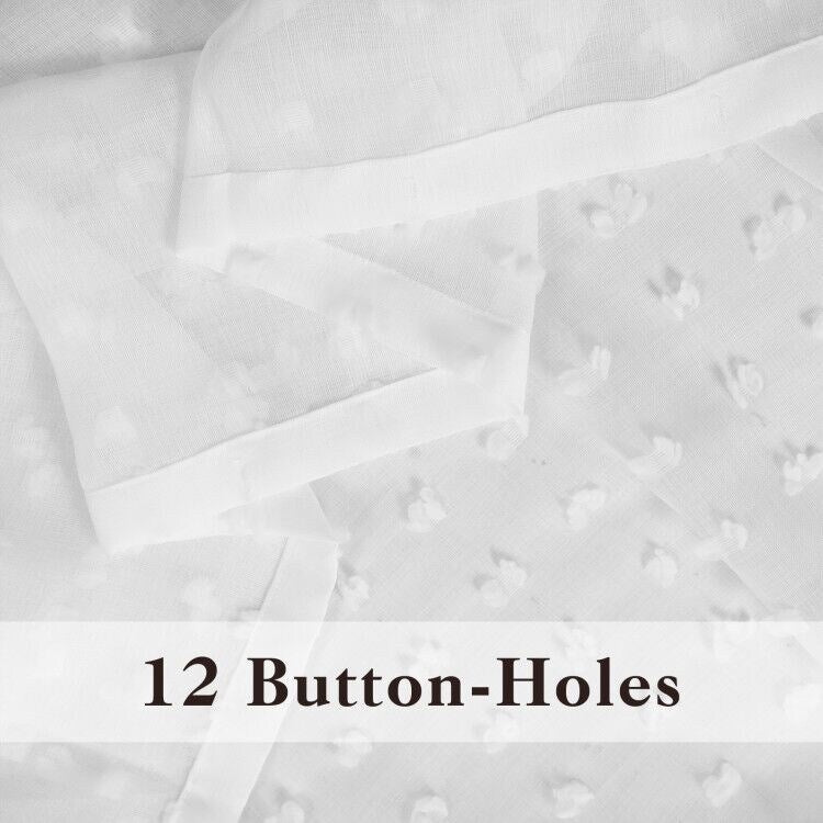 Nanshing Payton Pom Pom Sheer Buttonhole Shower Curtain