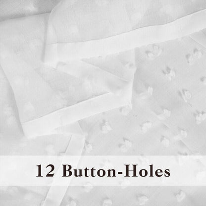 Nanshing Payton Pom Pom Sheer Buttonhole Shower Curtain