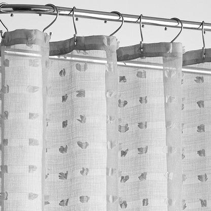 Nanshing Payton Pom Pom Sheer Buttonhole Shower Curtain