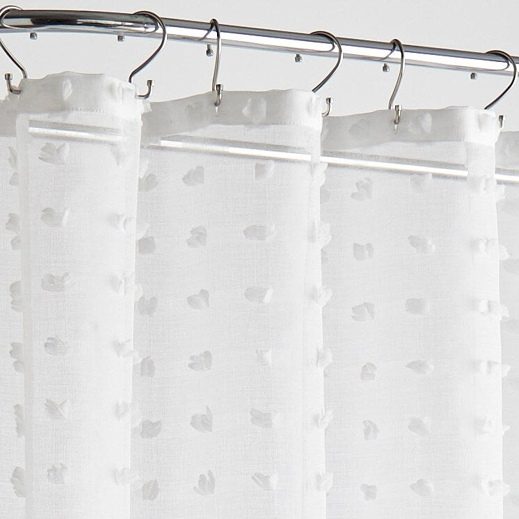 Nanshing Payton Pom Pom Sheer Buttonhole Shower Curtain