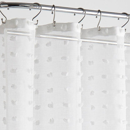 Nanshing Payton Pom Pom Sheer Buttonhole Shower Curtain