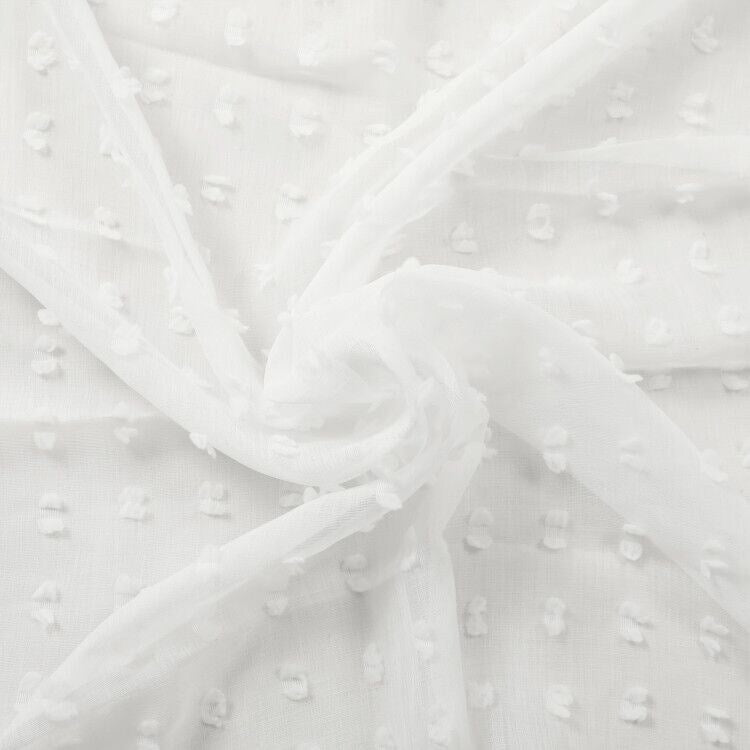 Nanshing Payton Pom Pom Sheer Buttonhole Shower Curtain