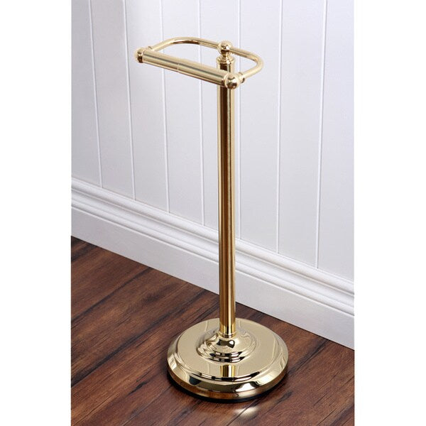 Kingston Brass Pedestal Polished Brass Standing Toilet Paper Holder
