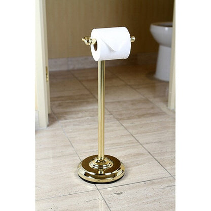 Kingston Brass Pedestal Polished Brass Standing Toilet Paper Holder