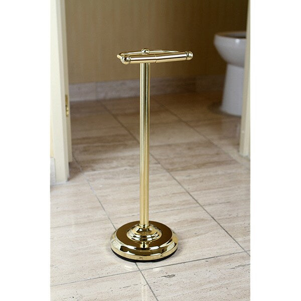 Kingston Brass Pedestal Polished Brass Standing Toilet Paper Holder