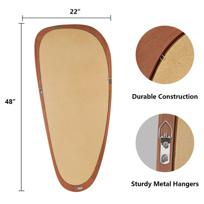 Pine Frame Cobblestone Shaped Asymmetrical Wall Mirror