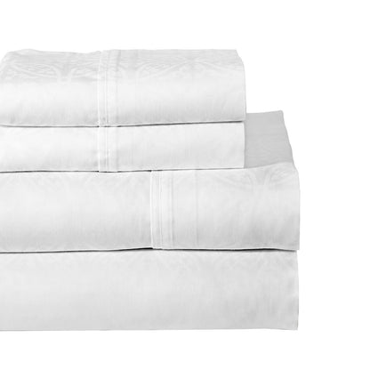Pointehaven 300 Thread Count Combed Cotton Tone-on-Tone Printed Bed Sheet Set