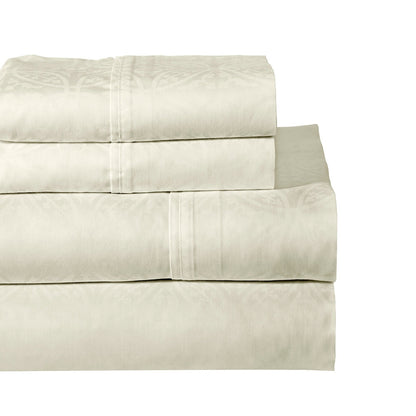 Pointehaven 300 Thread Count Combed Cotton Tone-on-Tone Printed Bed Sheet Set