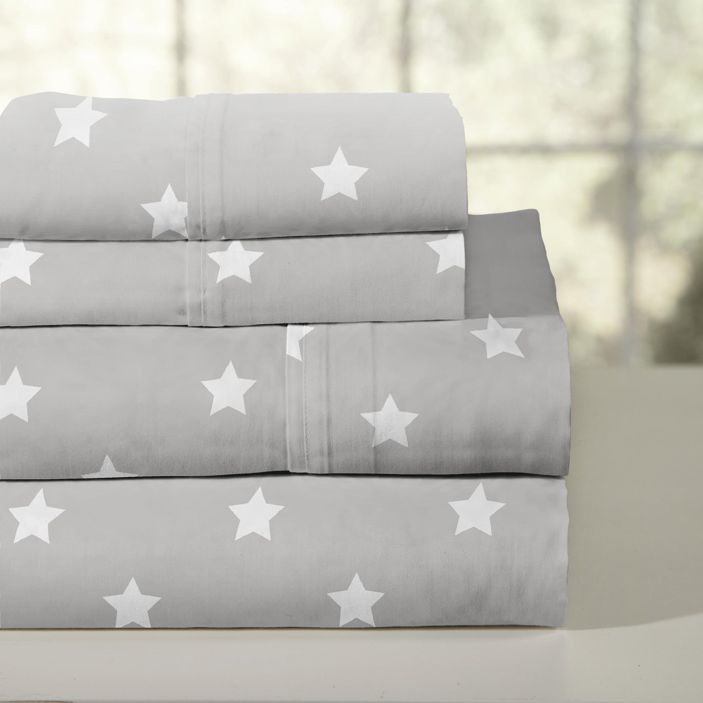 Pointehaven Combed Cotton Percale Crisp Breathable Solid or Printed Sheet Set